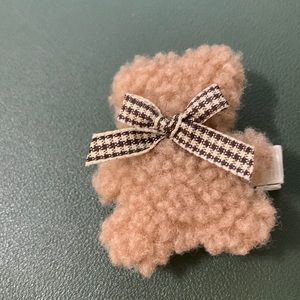 Handmade cute elegant bear ribbon preppy hair clip